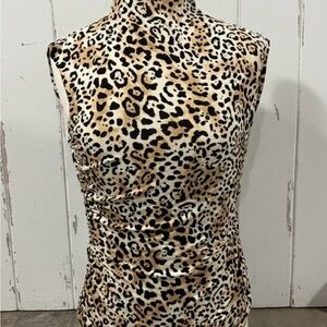 Maurices Animal Print High Neck Blouse